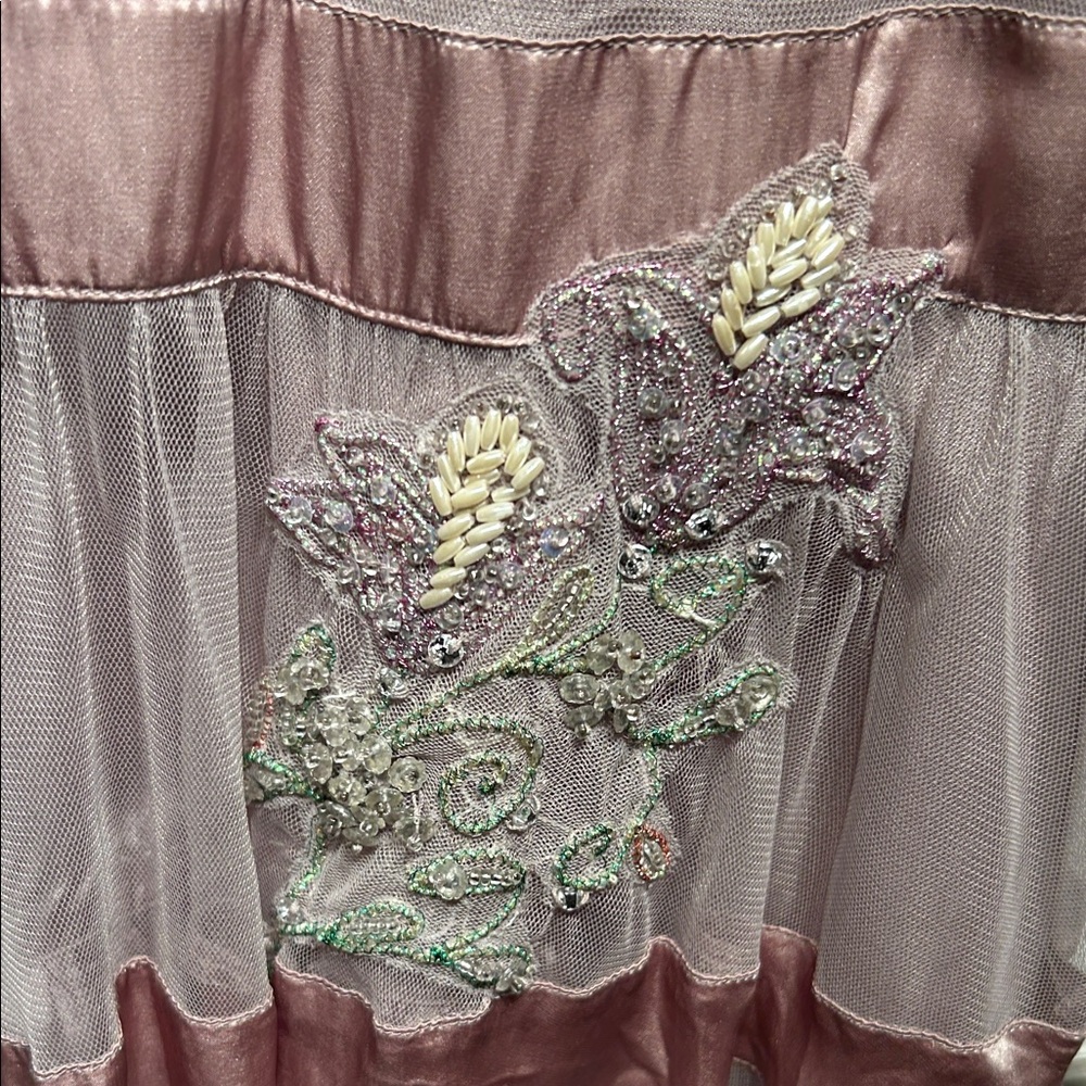 ANTHROPOLOGIE by Lithe Elegant Mauve Tulle Skirt - Picture 3 of 9